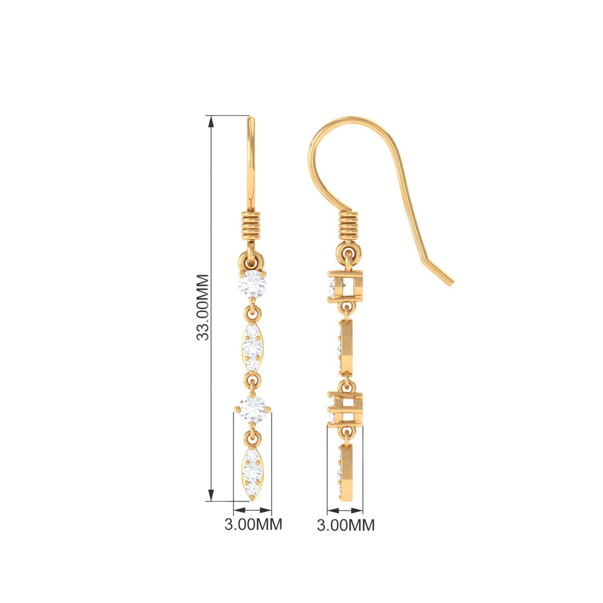 0.5 Carat Natural Diamond Dangle Earrings for Women