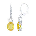 8 Carat Lab Grown Yellow Sapphire Drop Earrings with Leverback