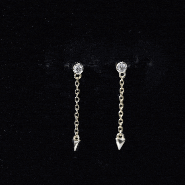 Certified Bezel Set Lab Grown Diamond Long Chain Earrings