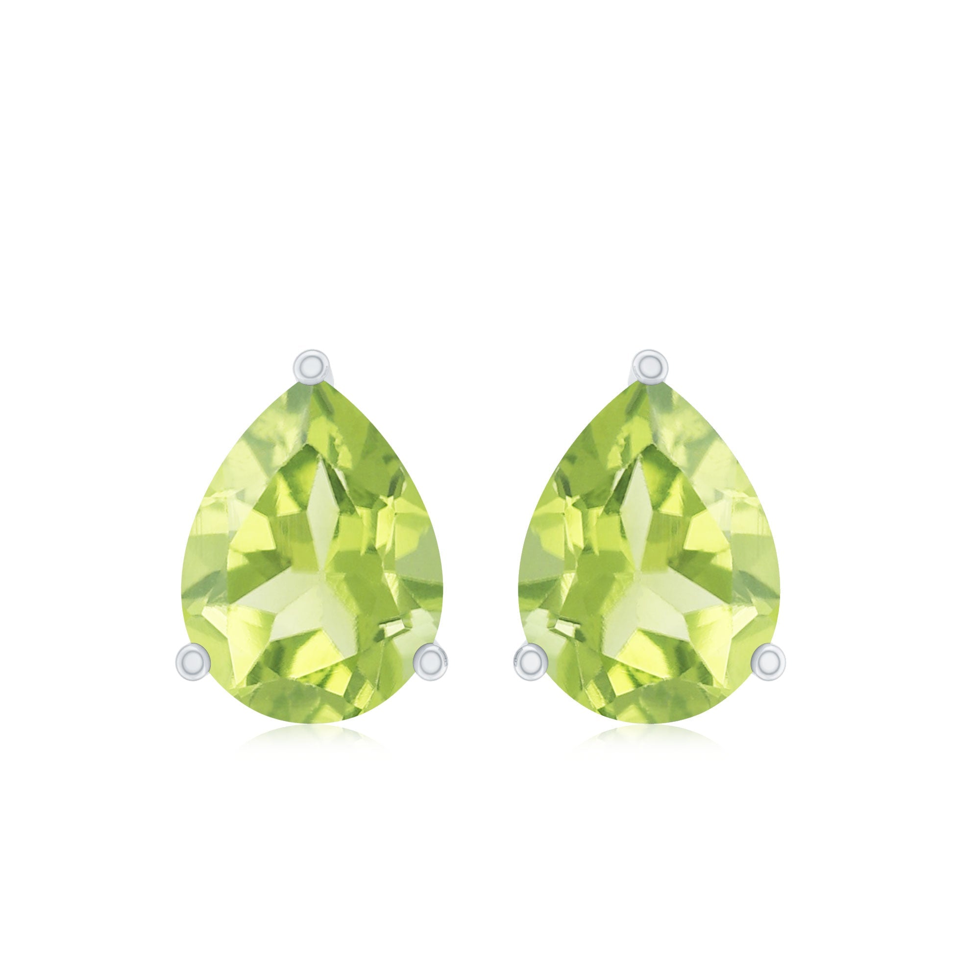 Natural Pear Shape 2 Carat Peridot August Birthstone Earrings