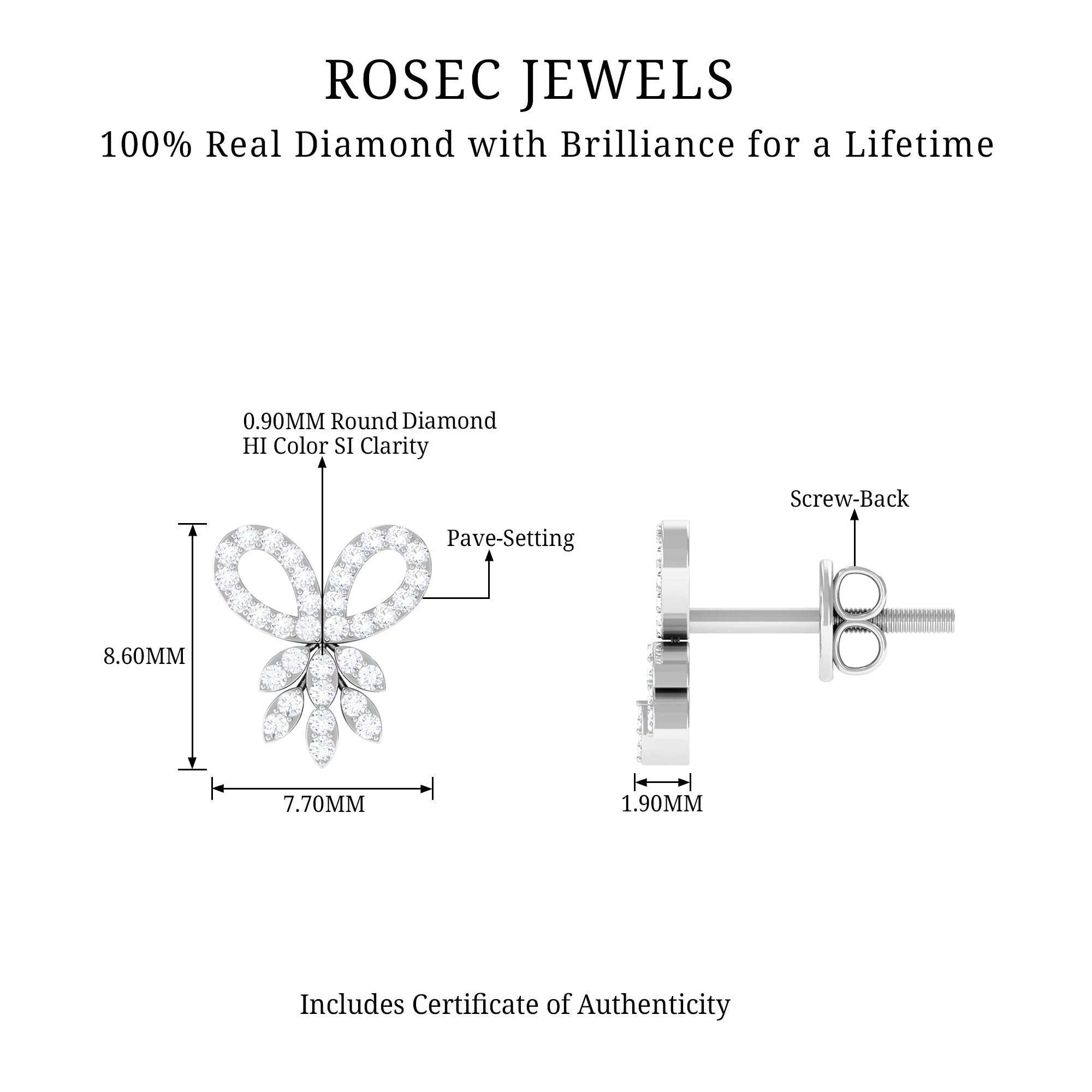 Certified Diamond Bow Earrings For Her