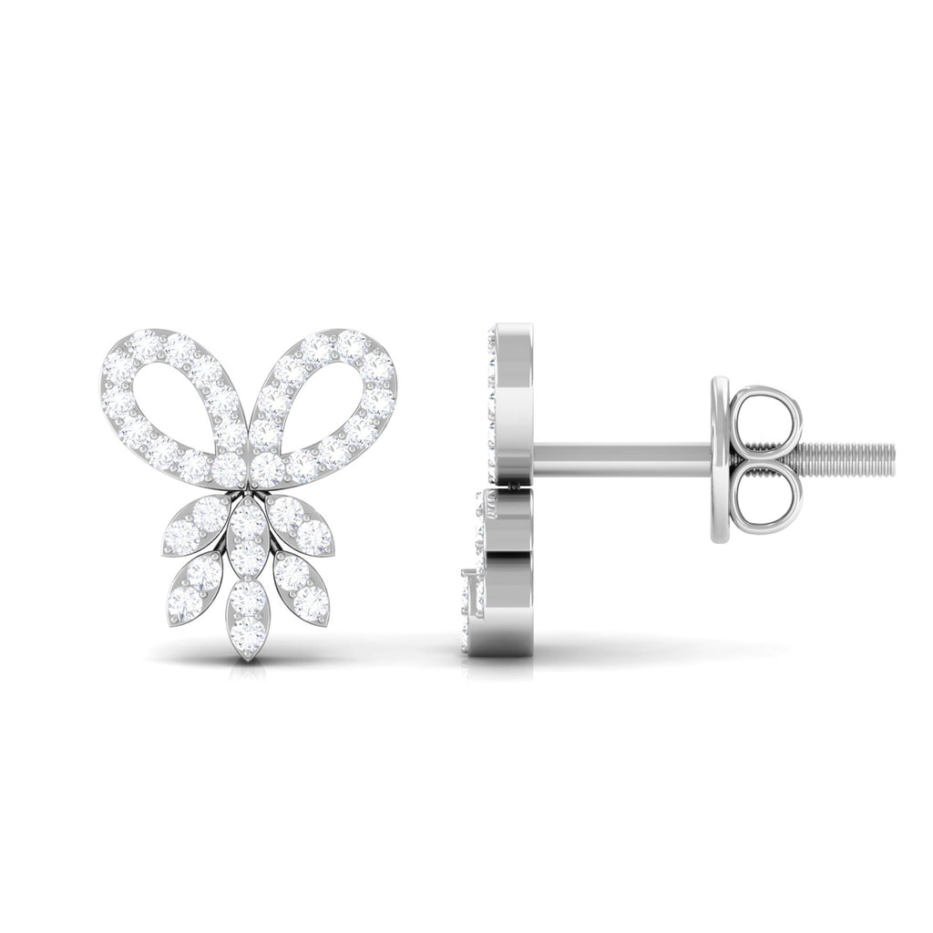 Certified Diamond Bow Earrings For Her