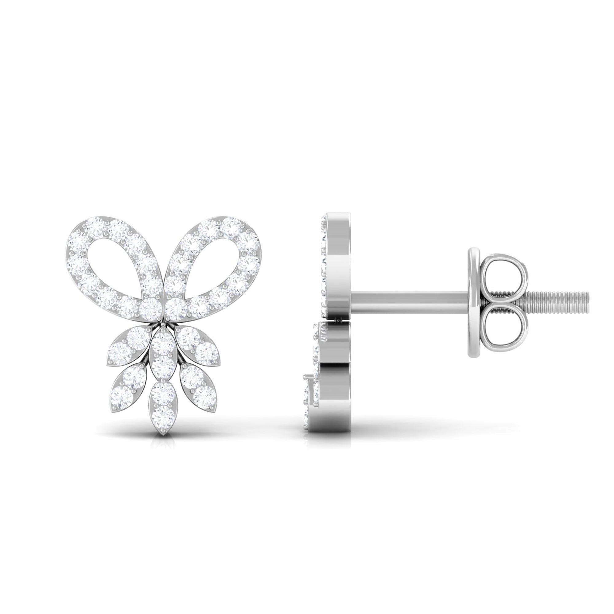 Certified Diamond Bow Earrings For Her