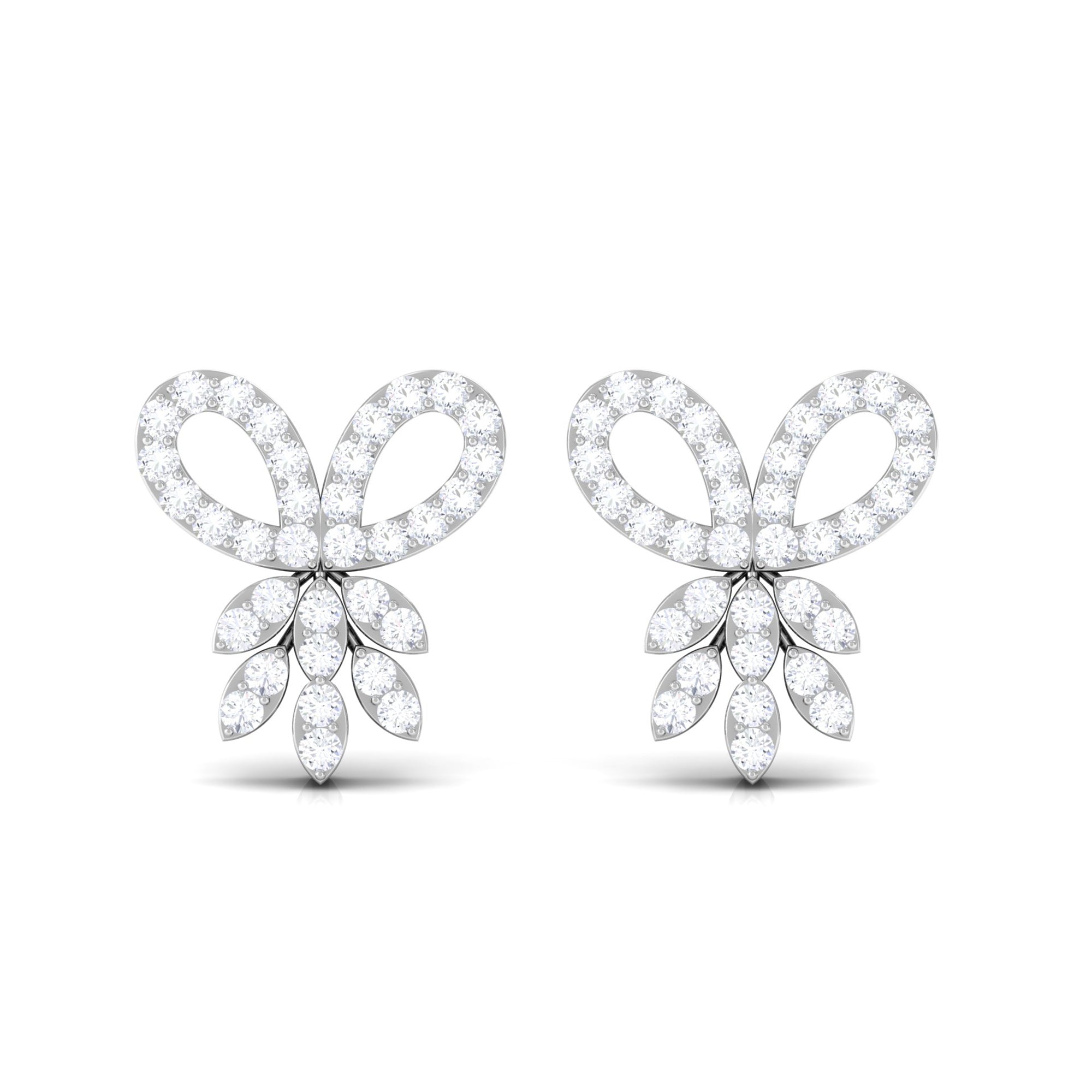 Certified Diamond Bow Earrings For Her
