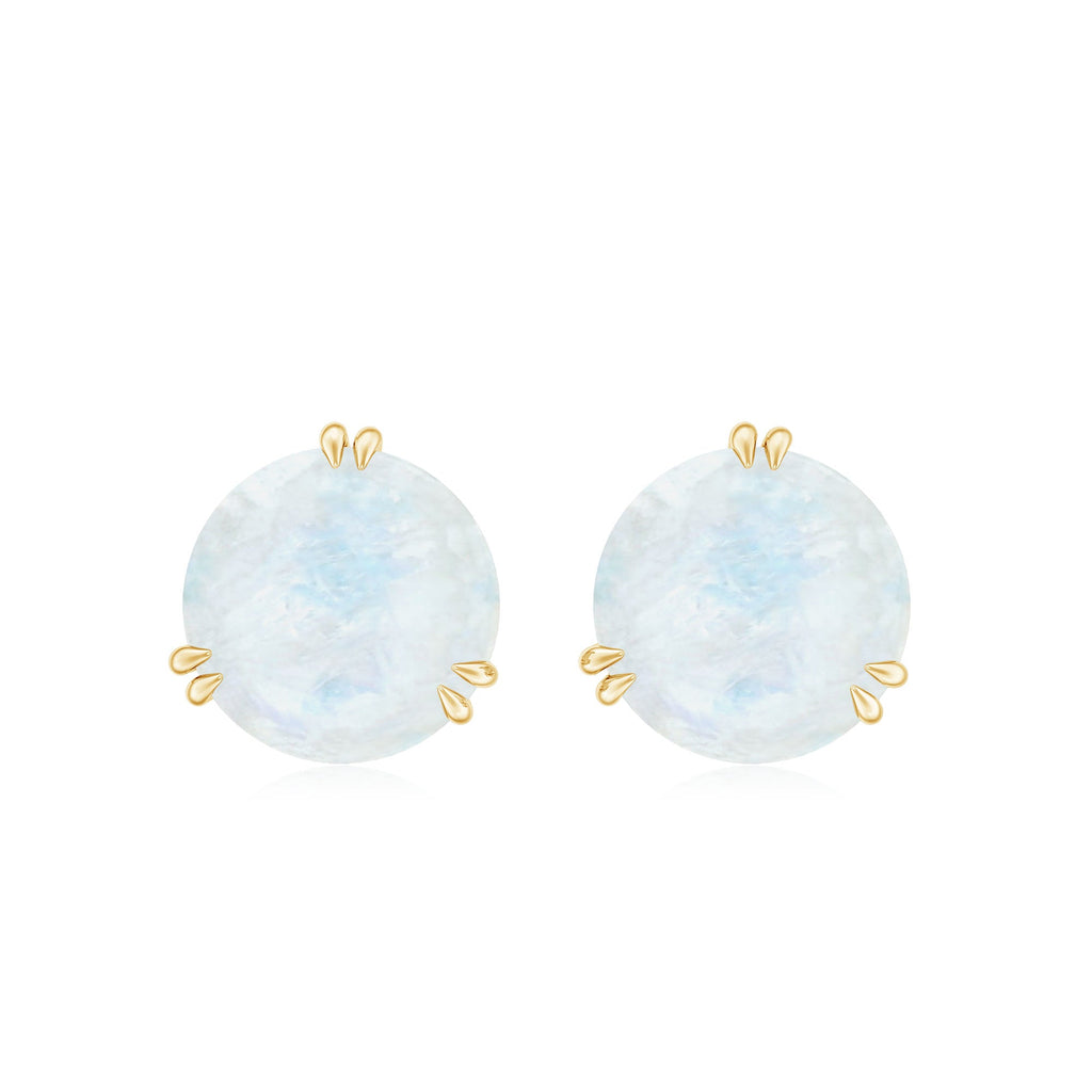 Natural 1.7 Carat Moonstone Stud Earrings with Screw Back