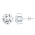Certified 0.6 Carat Moissanite Stud Earrings in Bezel Setting