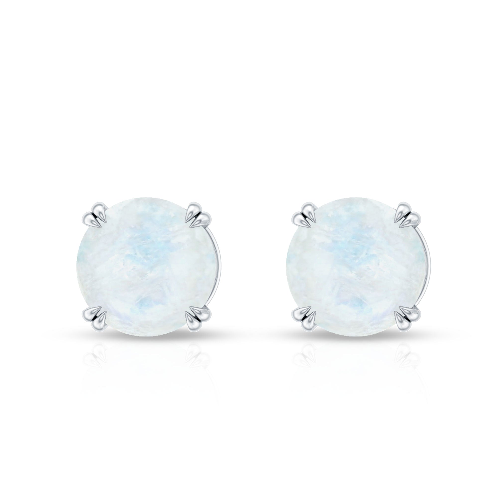 0.74 Carat Moonstone Solitaire Stud Earrings for Women