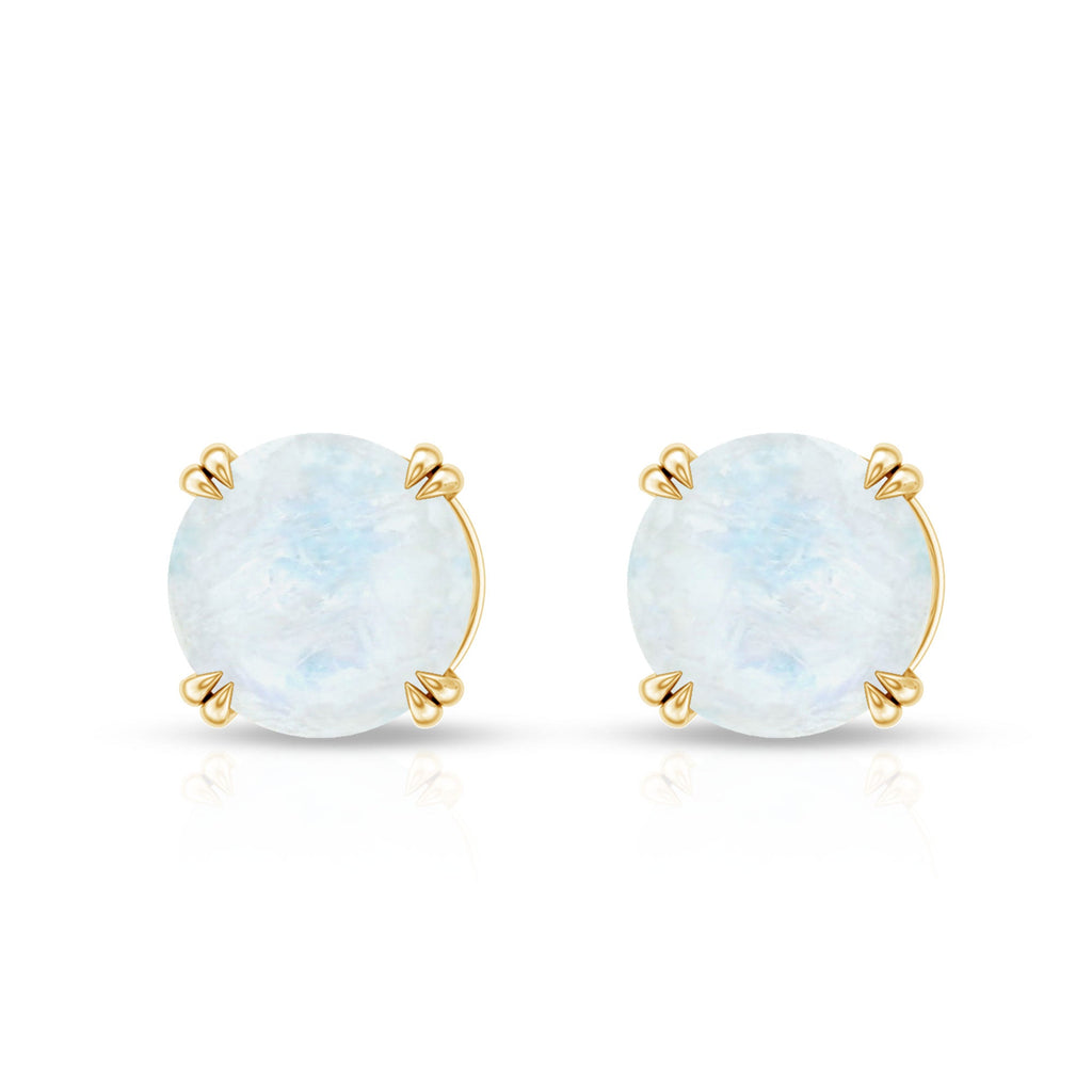 0.74 Carat Moonstone Solitaire Stud Earrings for Women