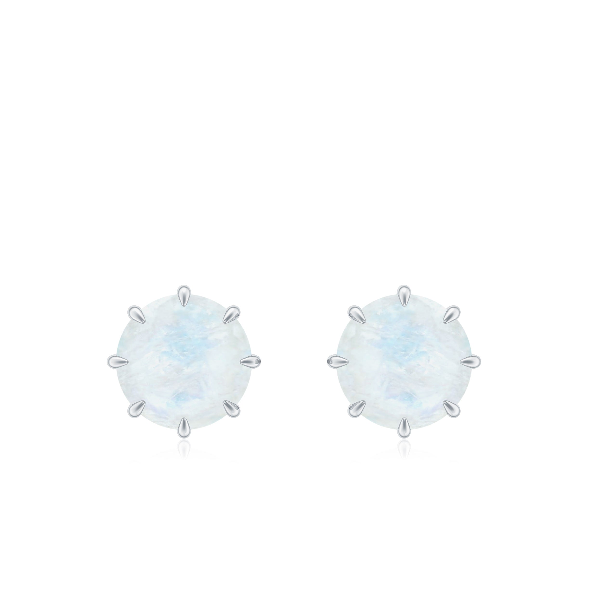 Real 0.7 Carat Moonstone Stud Earrings with Screw Back