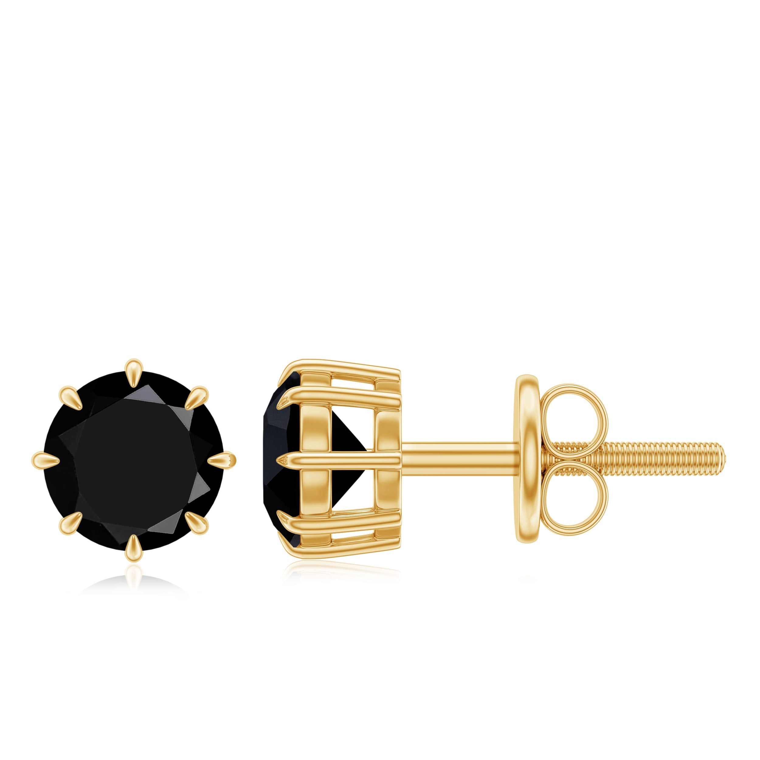 Solitaire 1.6 Carat Lab Created Black Diamond Stud Earrings