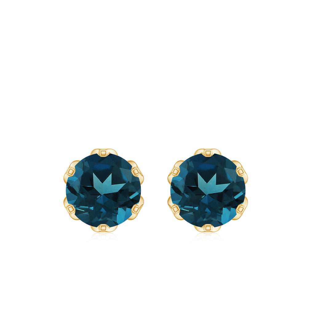 Natural 2.7 Carat London Blue Topaz Stud Earrings