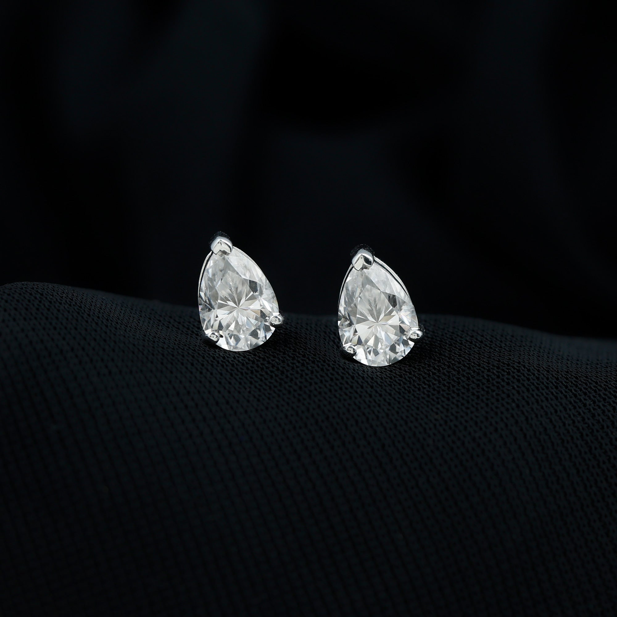 1.5 Carat Pear Cut Moissanite Teardrop Stud Earrings