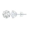 Brilliant Cut 1.90 Carat Moissanite Stud Earrings in Decorative Setting