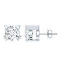Dainty Round Shape Moissanite Cat Stud Earrings