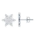 Lab Created Diamond Snowflake Stud Earrings With Screw Back