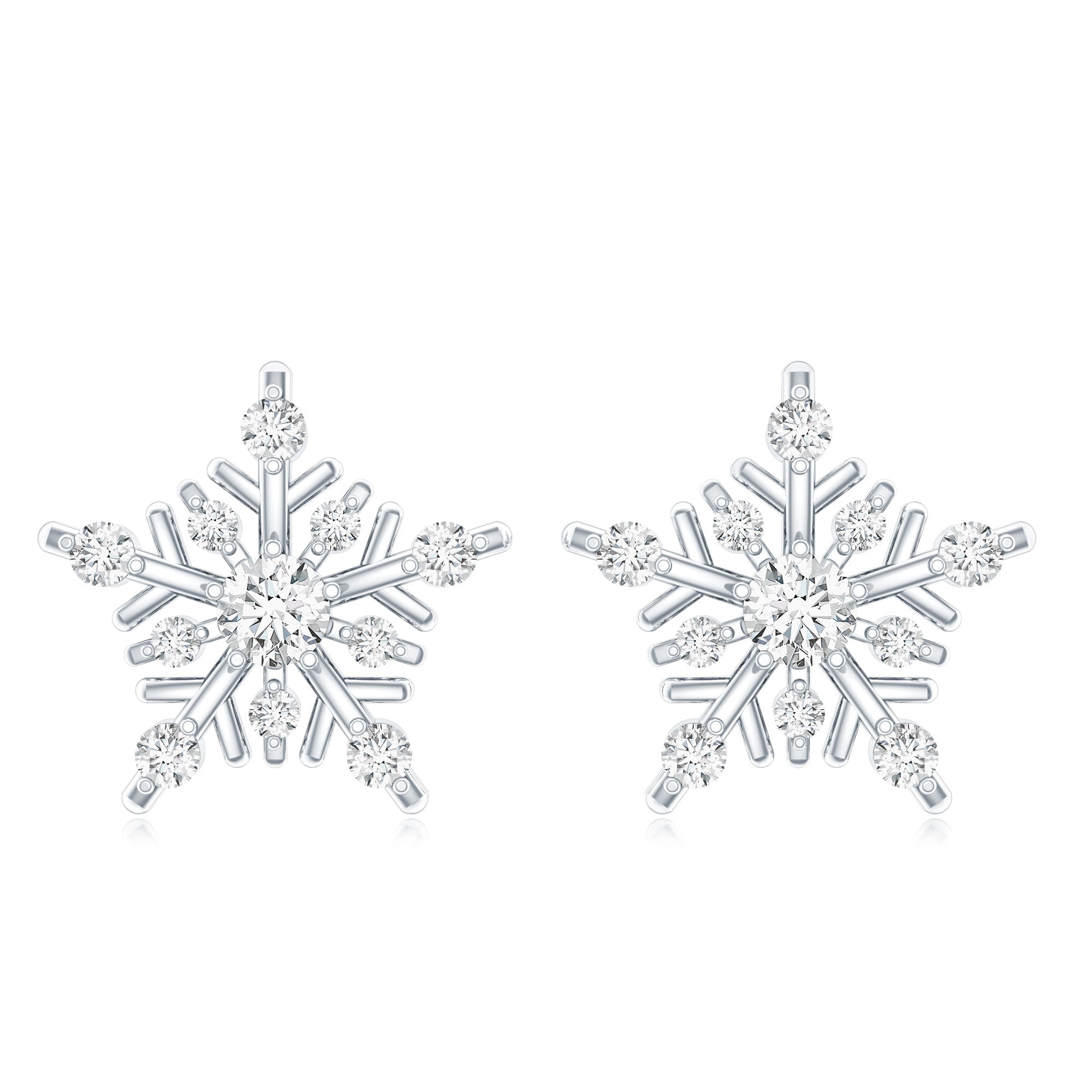 Lab Grown Diamond Icy Snowflake Earrings