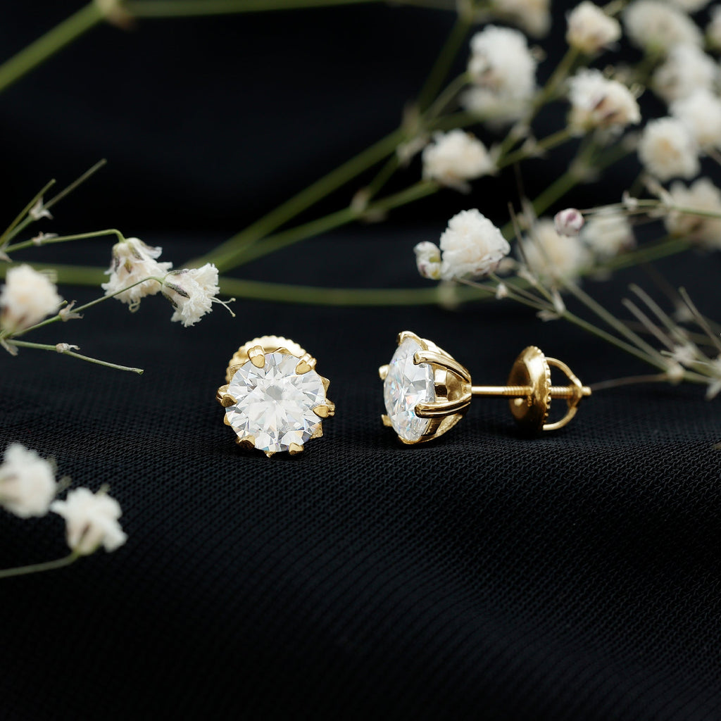 Certified 7 mm Lab Created Diamond 2 Carat Earrings