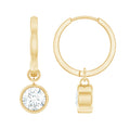 Bezel Set Lab Grown Diamond Drop Earrings for Women