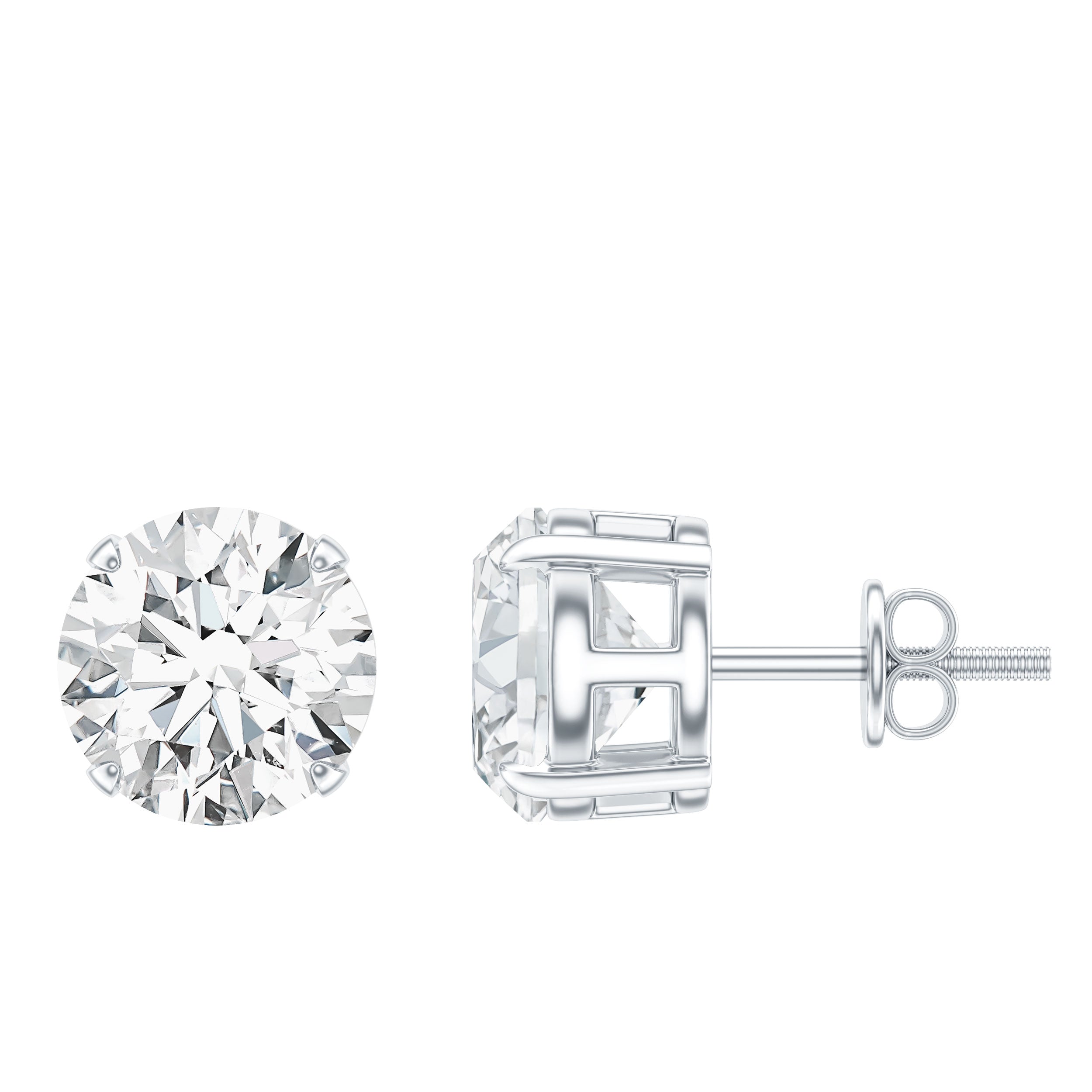 Prong Set Lab Created Diamond Solitaire Stud Earrings