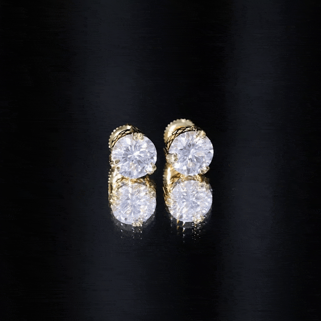 Certified 8mm Round Diamond Studs with Screw Back