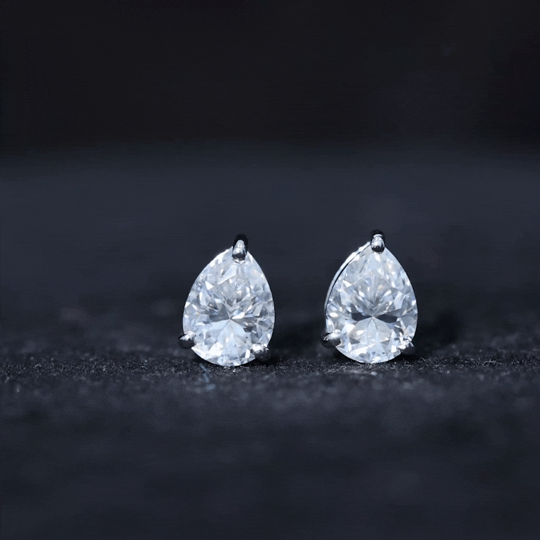 Certified 2 Carat Diamond Teardrop Earrings With Screw Back