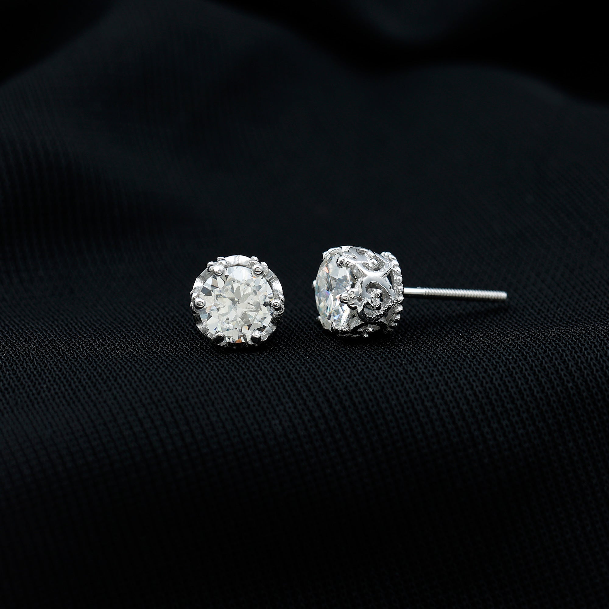 Certified Lab Created Diamond Crown Earrings for Women