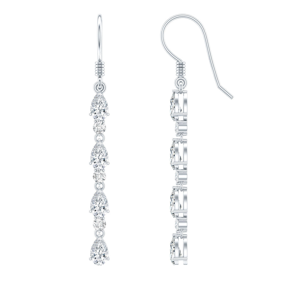 Lab Grown Diamond Long Dangling Earrings