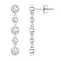Round Cut Diamond Chain Dangle Earrings For Women