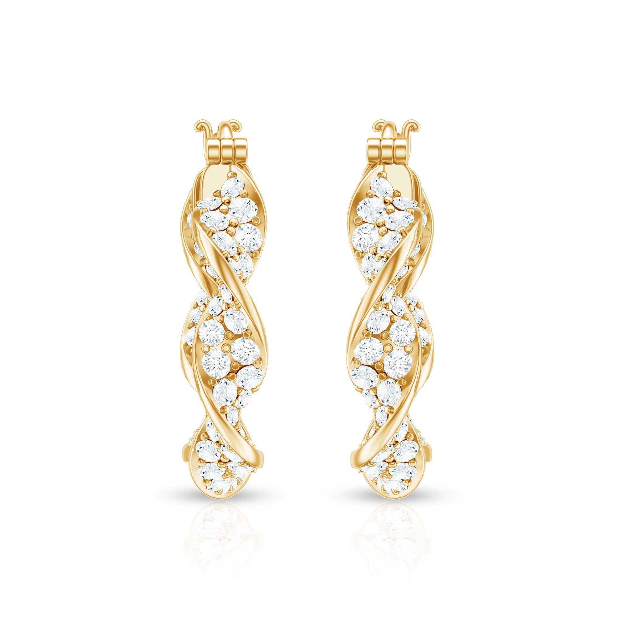 Certified Lab Grown Diamond Twisted Hoop Earrings for Women