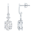 Oval Cut Lab Grown Diamond Dangling Earrings For Bride
