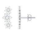 Certified Moissanite Flower Stud Earrings for Women