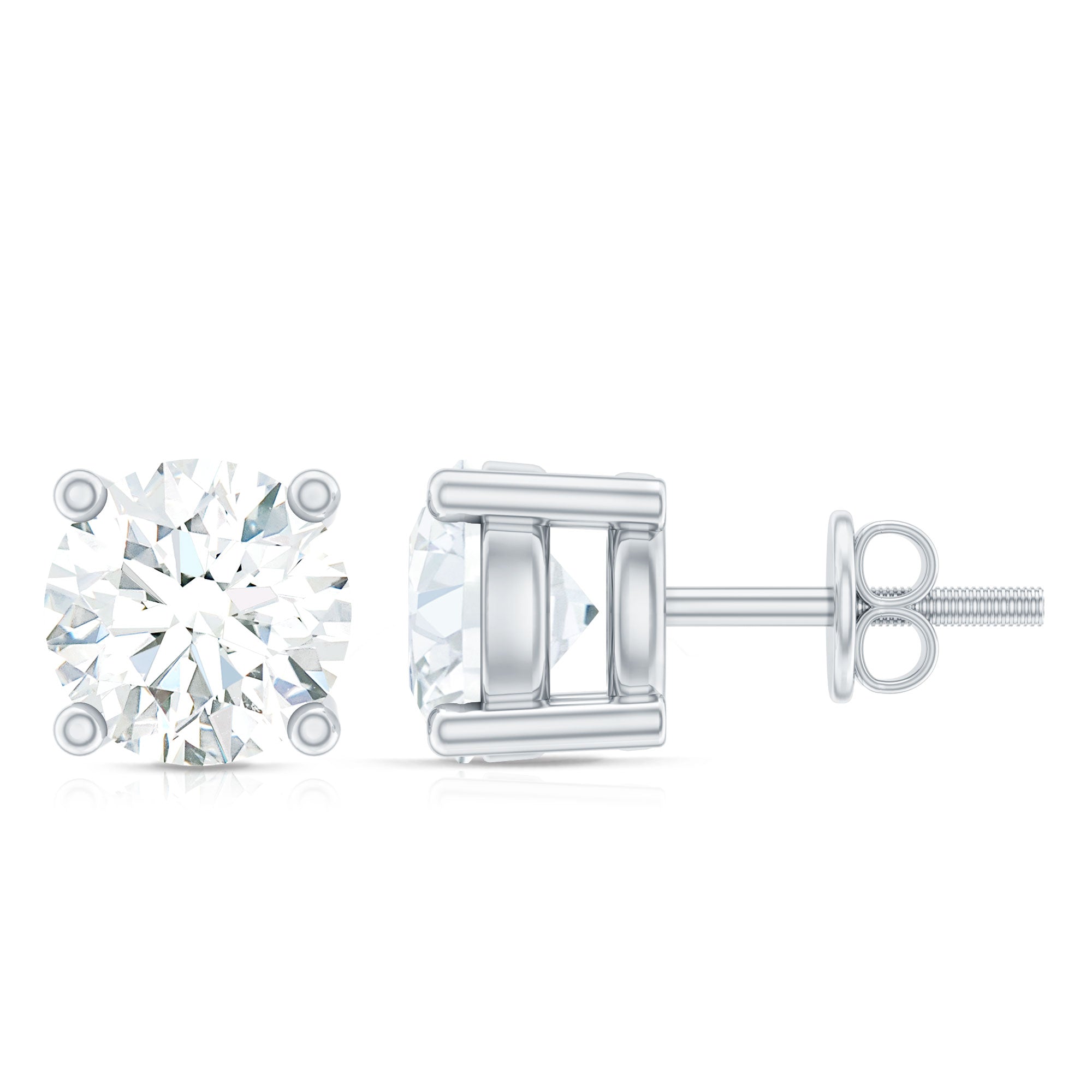 Minimalist Sterling Silver Moissanite Stud Earrings