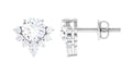 1.50 CT Certified Moissanite Classic Stud Earrings with Half Halo
