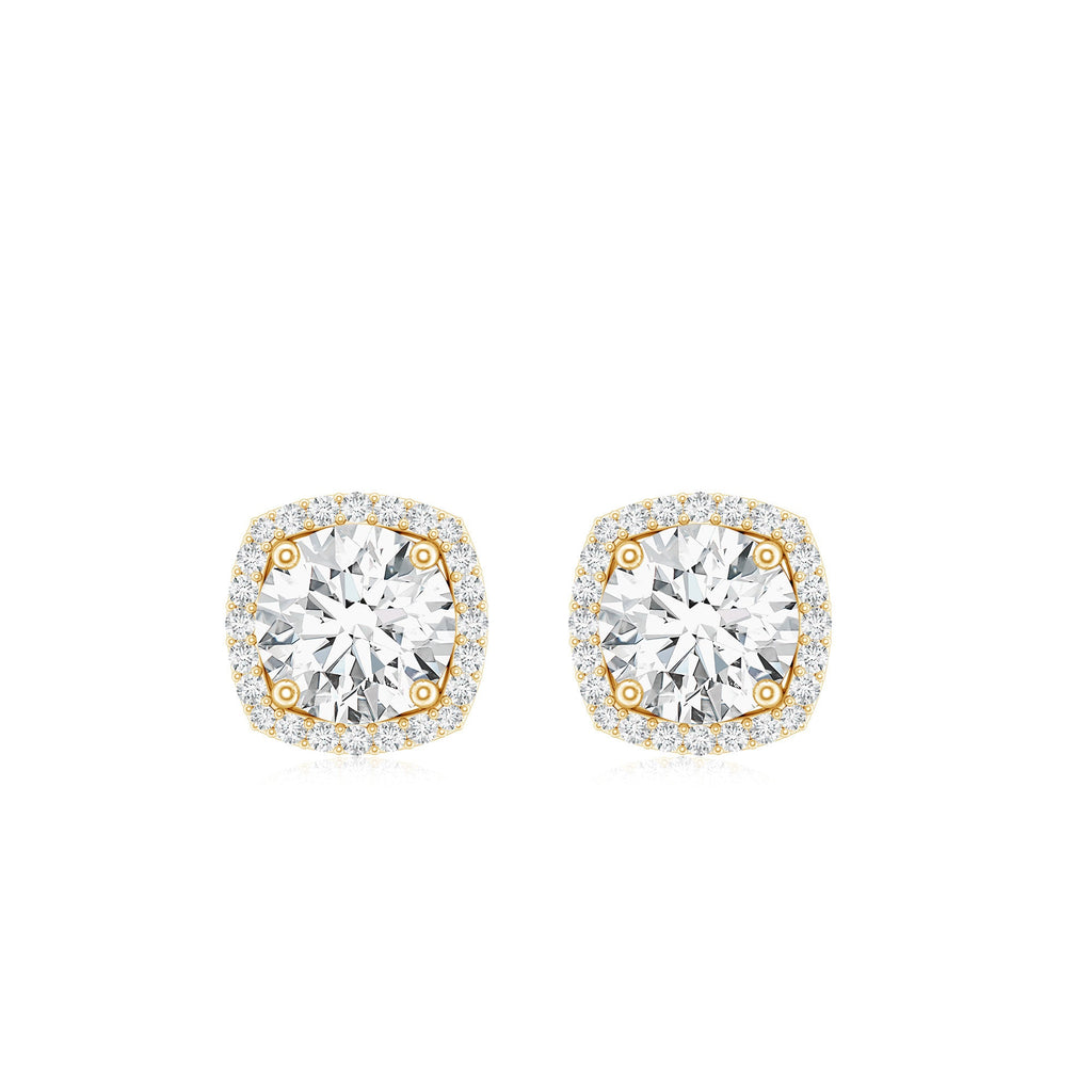 2.25 CT Round Shape Moissanite Stud Earrings with Halo
