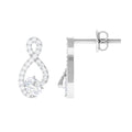 Certified Moissanite Infinity Stud Earrings with Screw Back