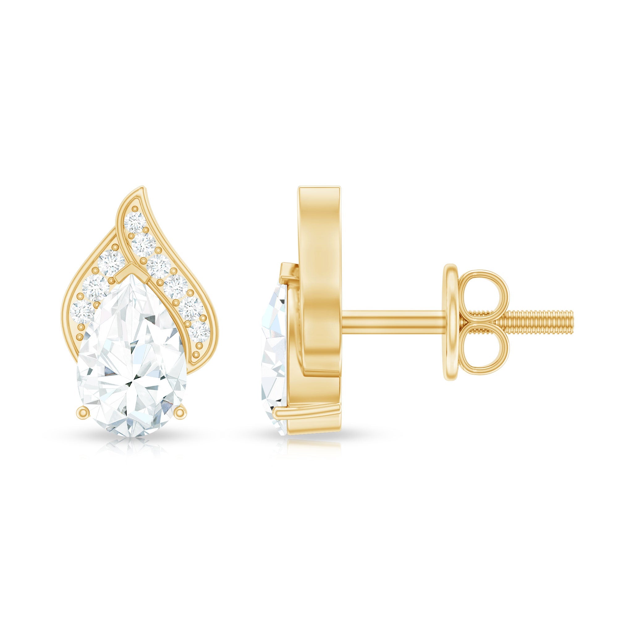 Classic 1.5 Carat Moissanite Stud Earrings with Screw Back