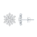 Certified Moissanite Cluster Stud Earrings for Women