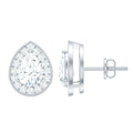 Certified Pear Shape Moissanite Teardrop Earrings with Halo