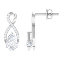 Infinity Stud Earrings with 0.7 Carat Pear Shape Moissanite for Women
