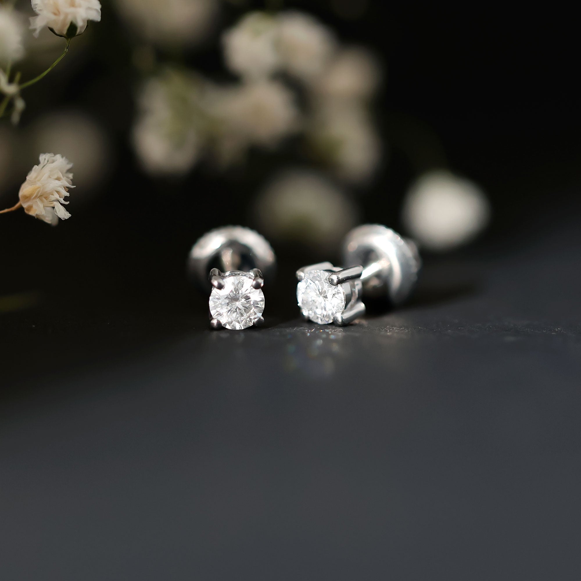 Sterling Silver Moissanite Half Carat Stud Earring