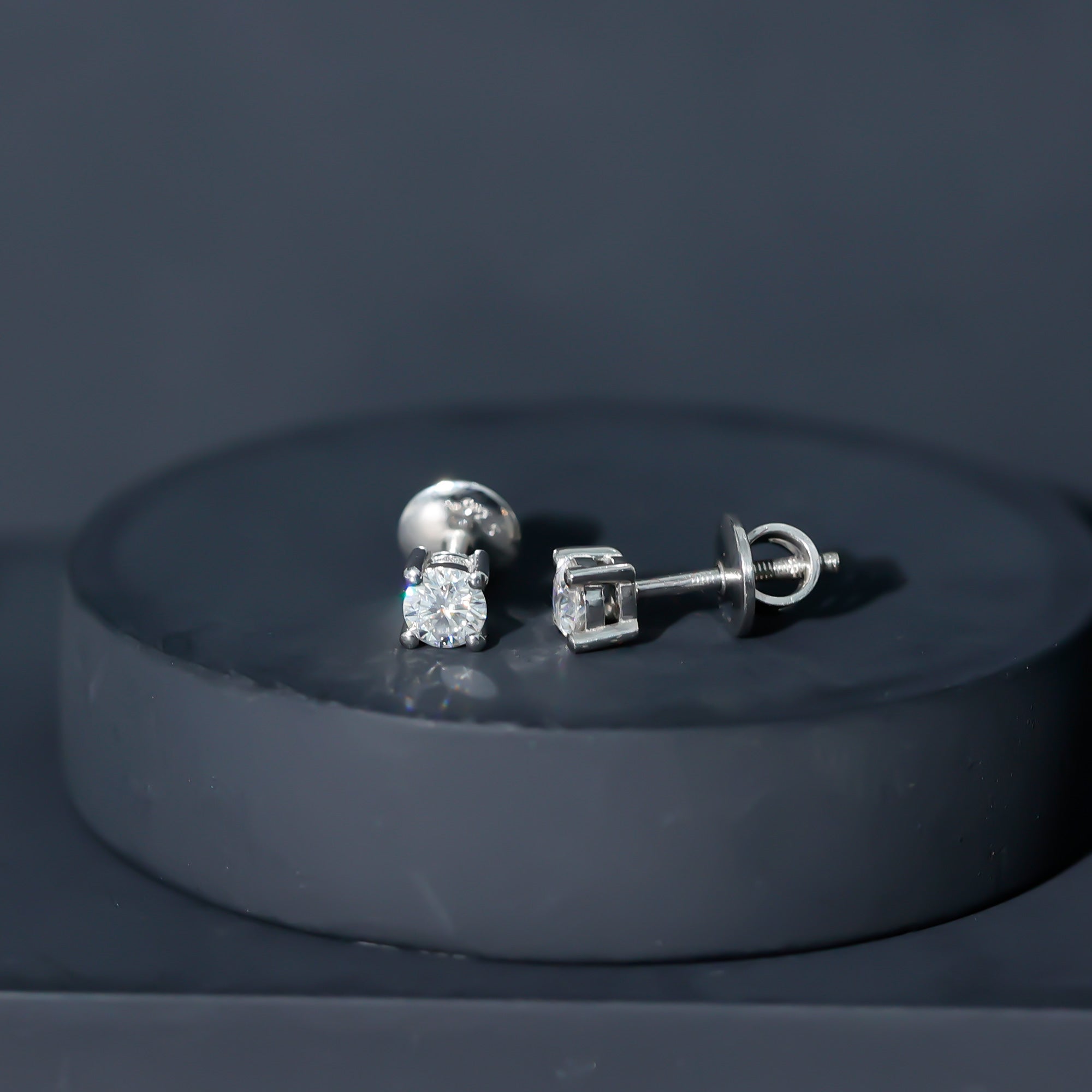 Sterling Silver Moissanite Half Carat Stud Earring
