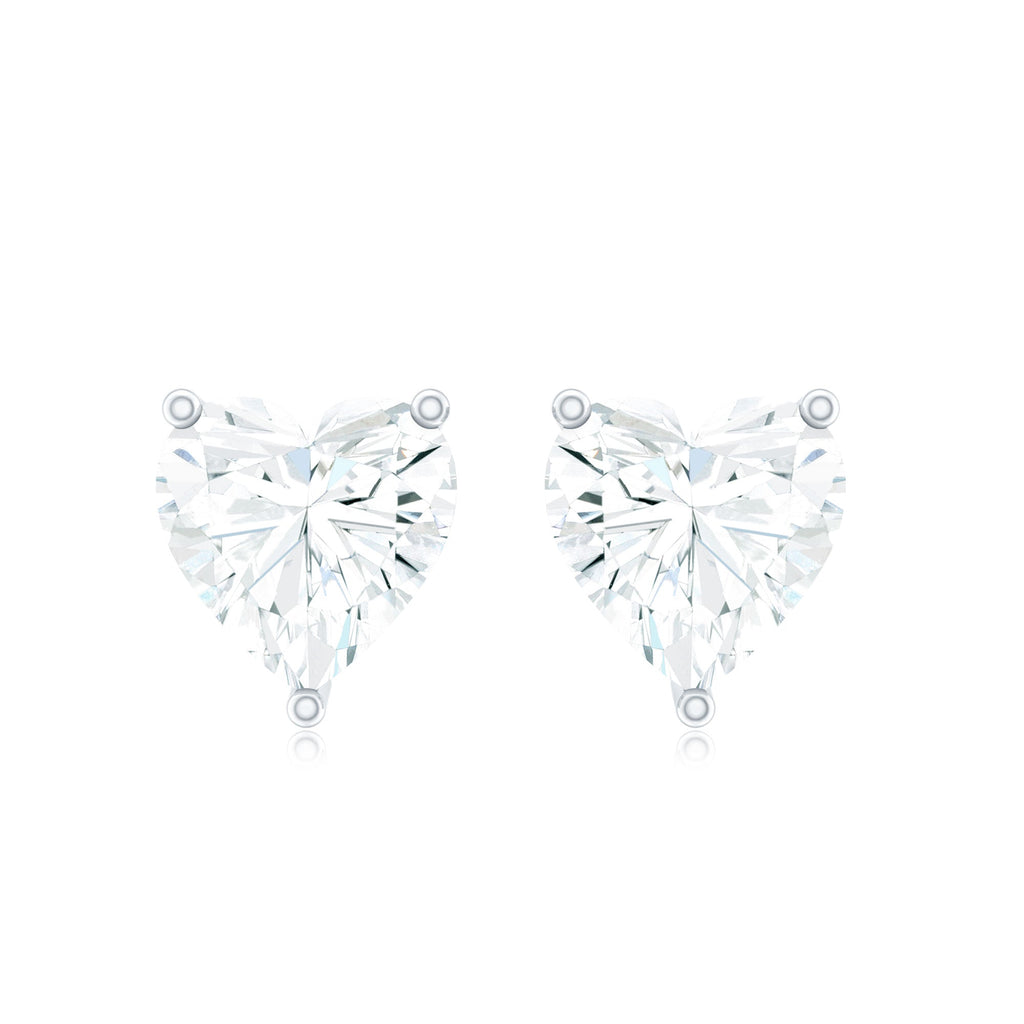 Certified 3 Carat Moissanite Heart Earrings For Women