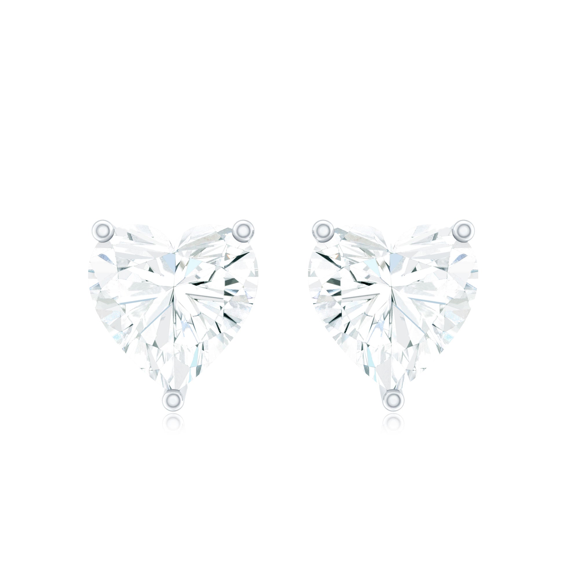 Certified 3 Carat Moissanite Heart Earrings For Women