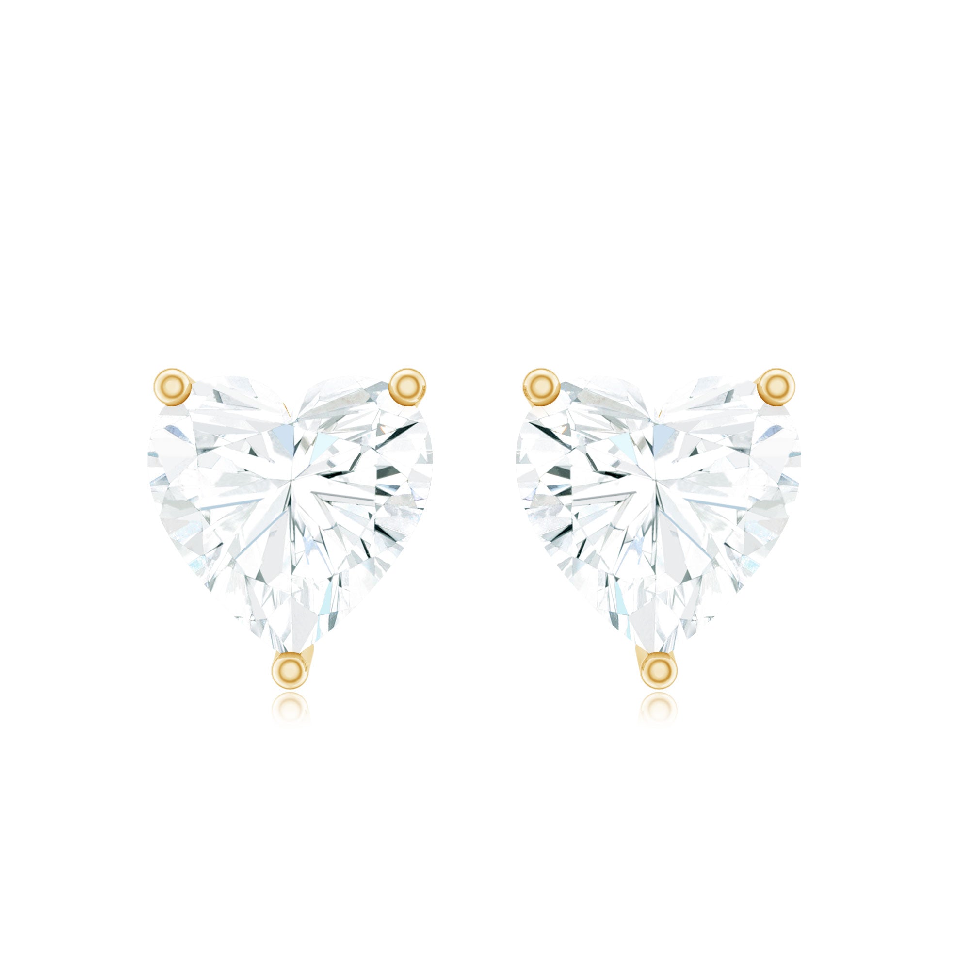 Certified 3 Carat Moissanite Heart Earrings For Women
