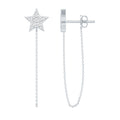 Certified Moissanite Star Chain Earrings For Women