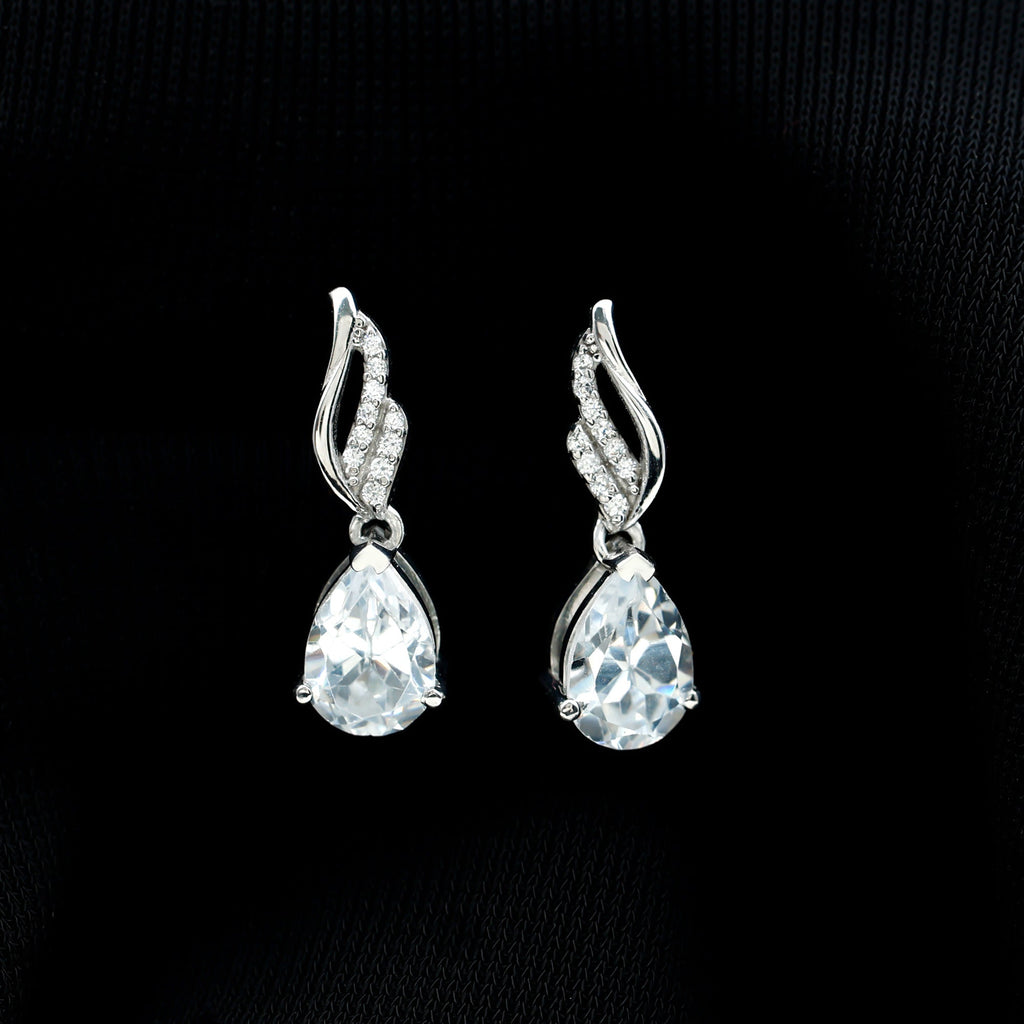 Certified 2.6 Carat Moissanite Teardrop Earrings for Wedding