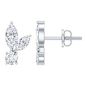 Certified Moissanite Playboy Stud Earrings in 14K Gold Plated Silver