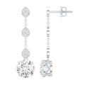 Certified 2.7 Carat Moissanite Dangling Earrings in Silver