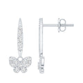 Certified Moissanite Butterfly Drop Earrings for Women
