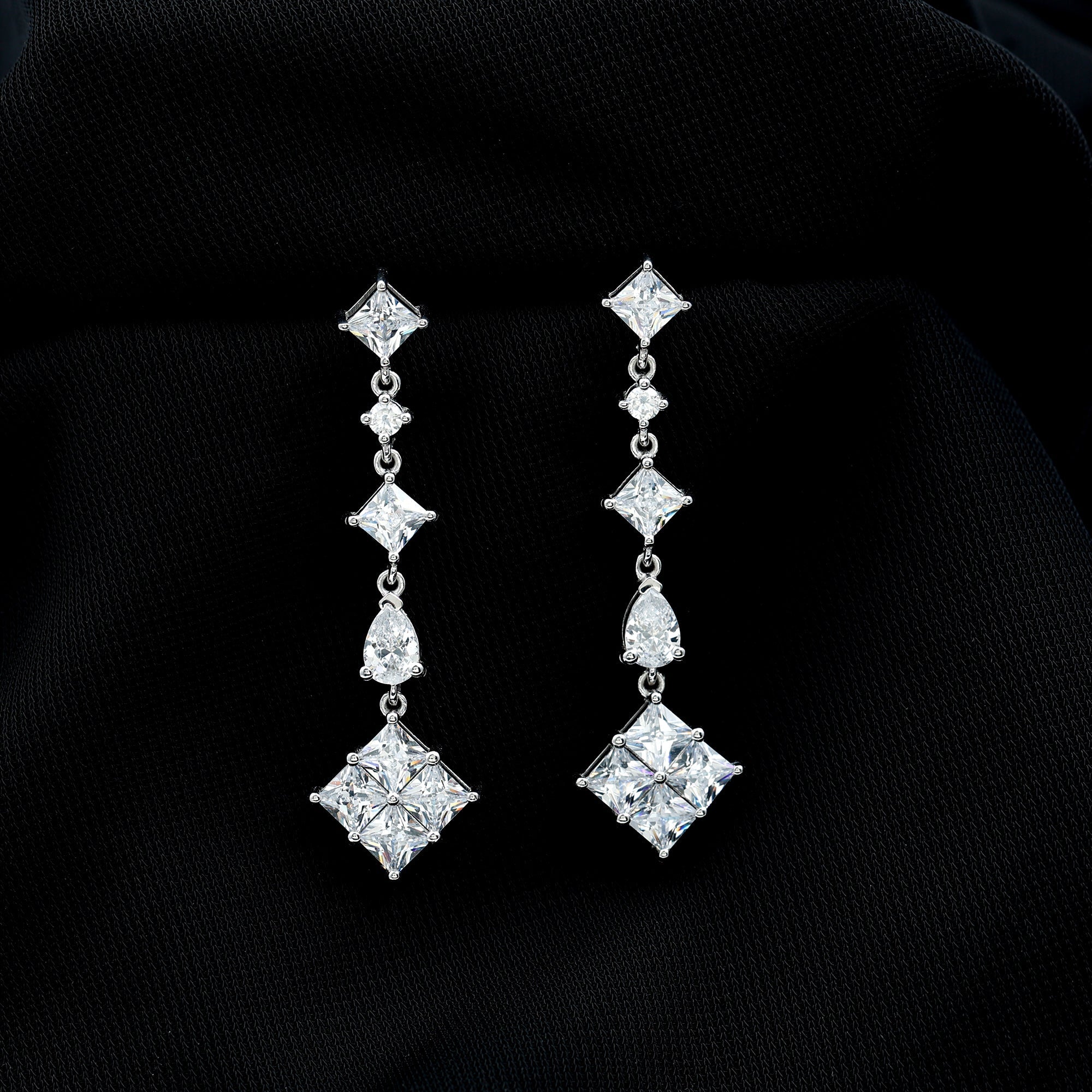 Certified Moissanite Wedding Dangle Earrings for Women